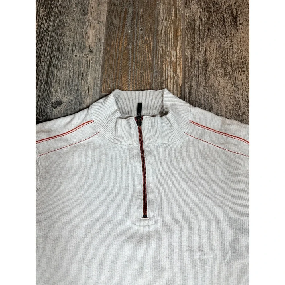 Tommy Bahama Mens 1/4 Zip Pullover Sweater Textured Knit Mock‎ Neck Casual